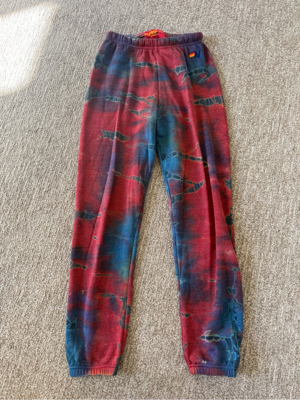 Aviator Nation Red & Blue Tie-Dye Kids Joggers